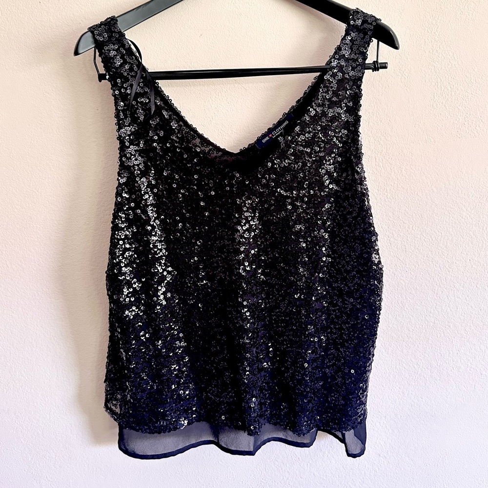 NWT Black Sequin Cami
